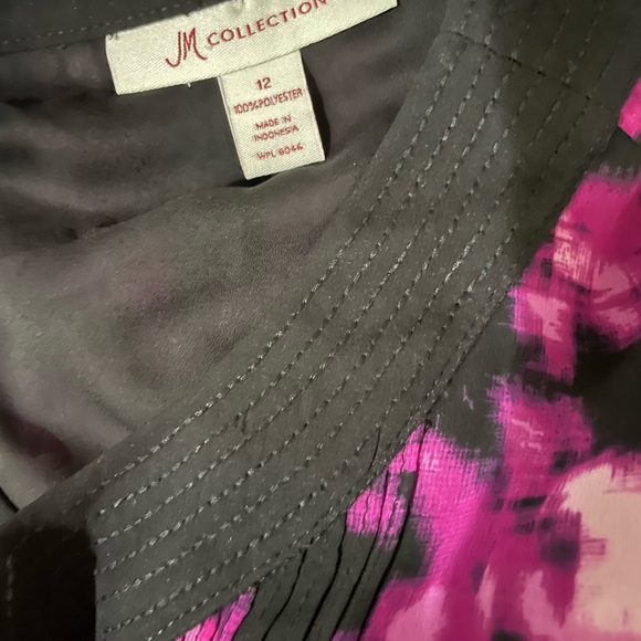 JM Collection Purple and Black Blouse - Picture 4 of 4